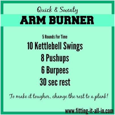 10 minute arm toning workout and 7 other short workouts for beginners.