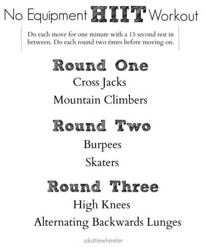 Learn how to do this 20 minute HIIT workout that doesn’t require any equipment.