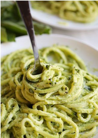 Try these Zucchini Noodles with Creamy Avocado Pesto and 9 other delicious spiralizer recipes.