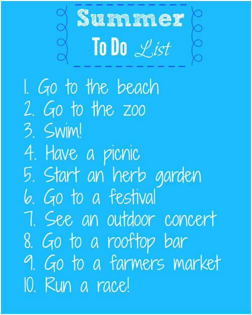 My 2015 Summer To Do List