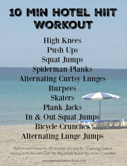 This 10 minute HIIT workout is perfect to do the next time you stay in a hotel.